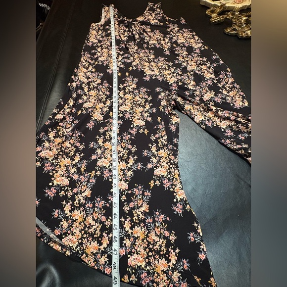 Sami & Jo Black Floral Wide Leg Jumpsuit with pockets size PXL - Picture 13 of 13